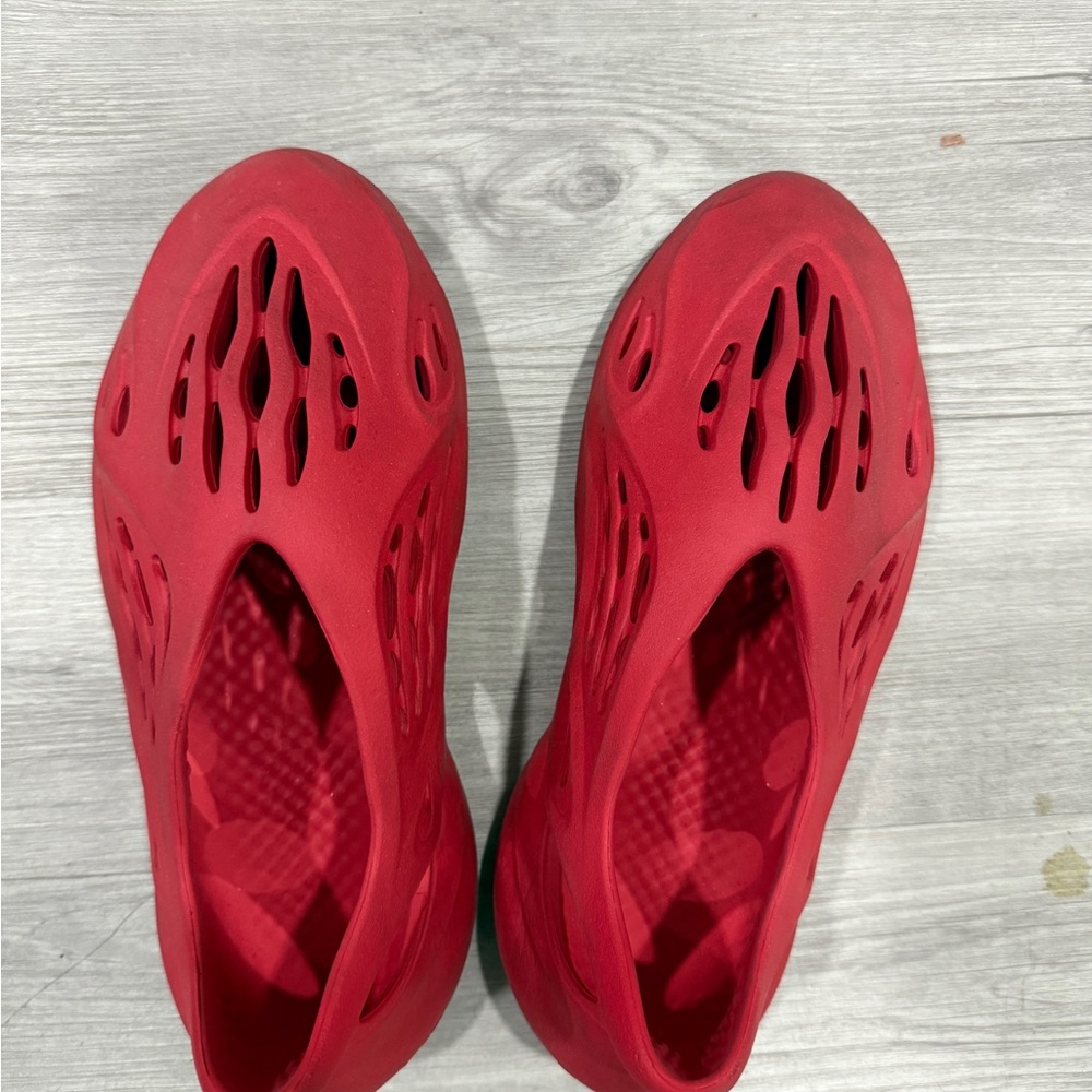 Red Yeezy Foam Runners